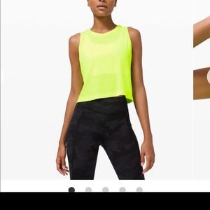 Lululemon Swiftly Breathe Crop Tank Yellow Highlight / Yellow Highlight